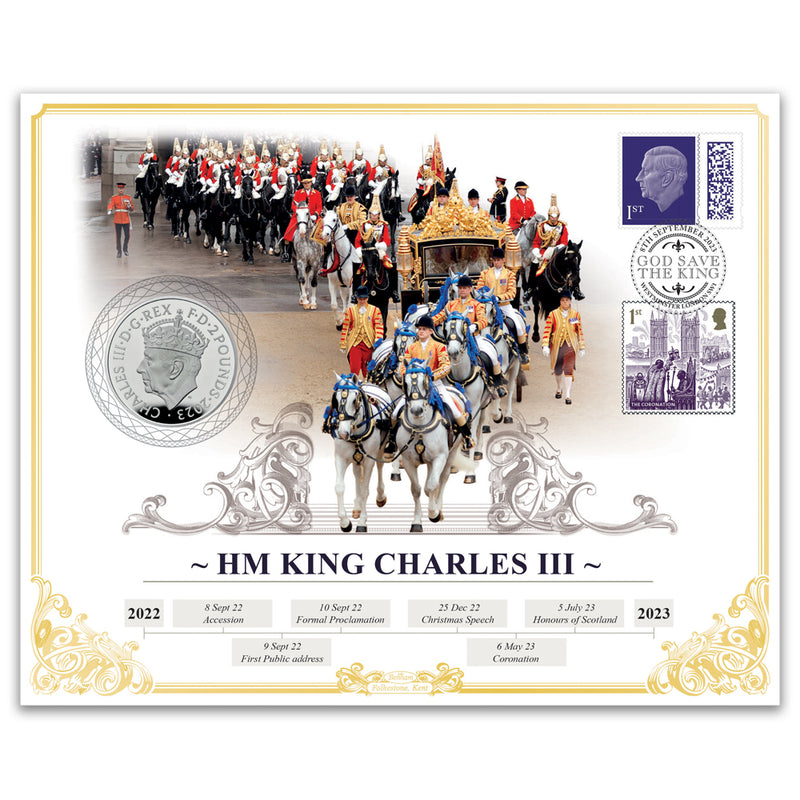 HM King Charles III One Year On Silver Britannia Special Coin Cover