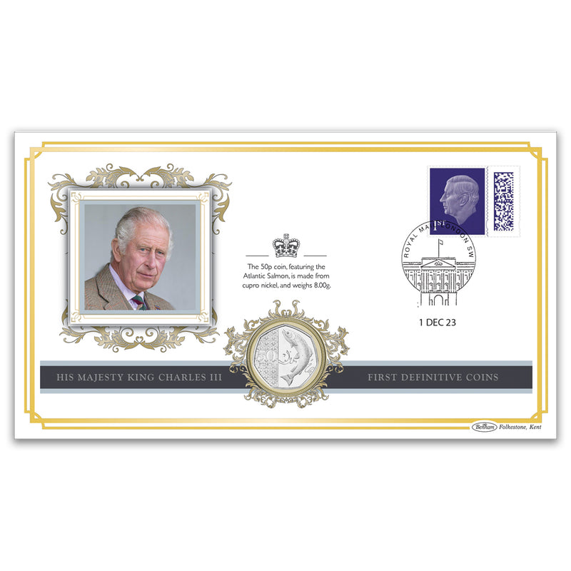 King Charles III First Definitive Coins Special Coin Cover - 50p