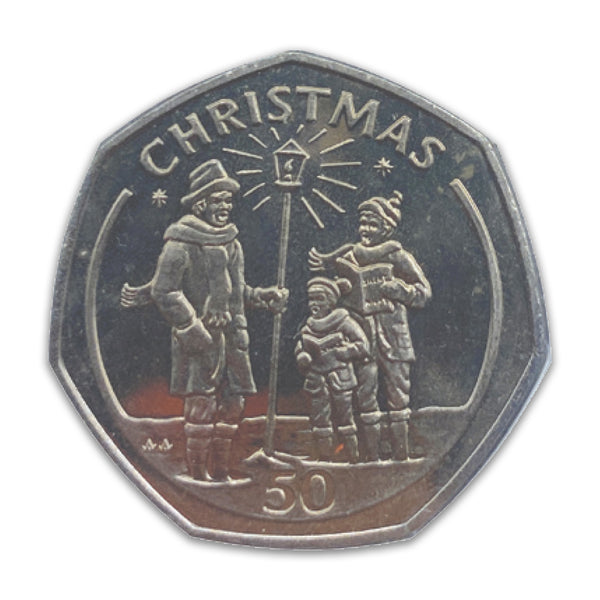 1991 Gibraltar Carol Singers Christmas 50p coin