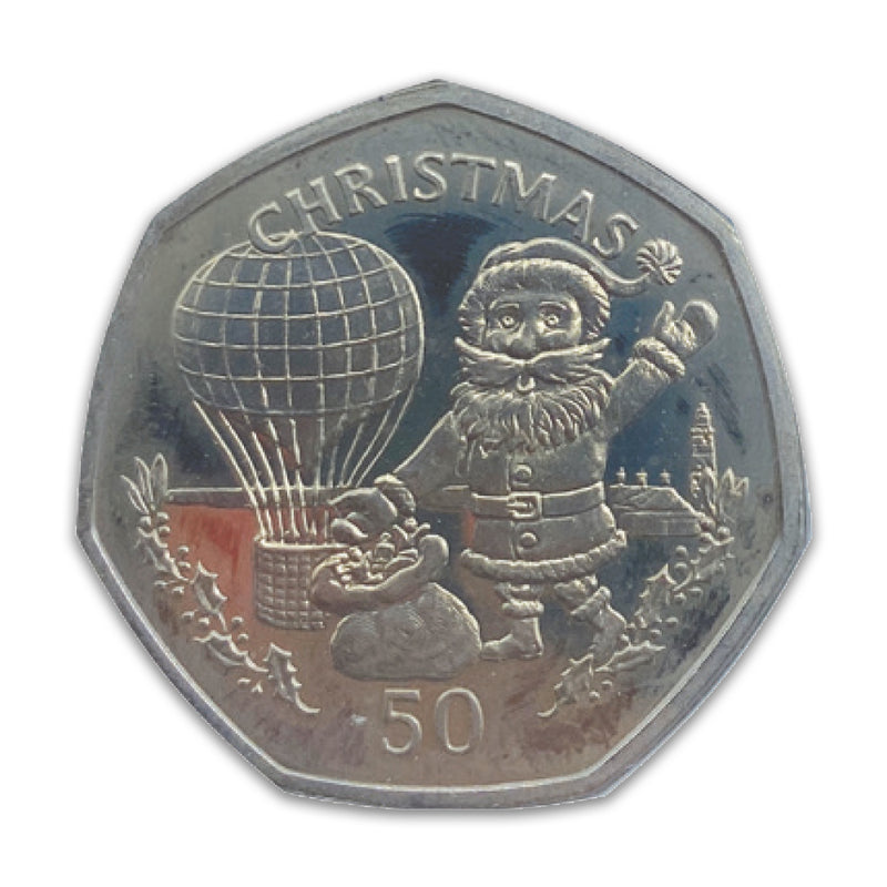 1994 Gibraltar Hot Air Balloon Christmas 50p coin