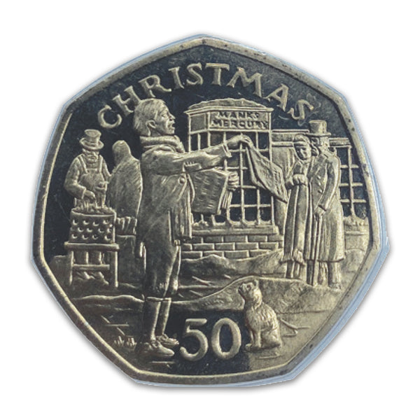 1992 IoM Paperboy Christmas 50p coin