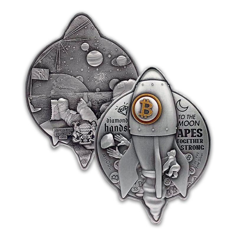 2022 Rocket Bitcoin 1oz Silver Coin