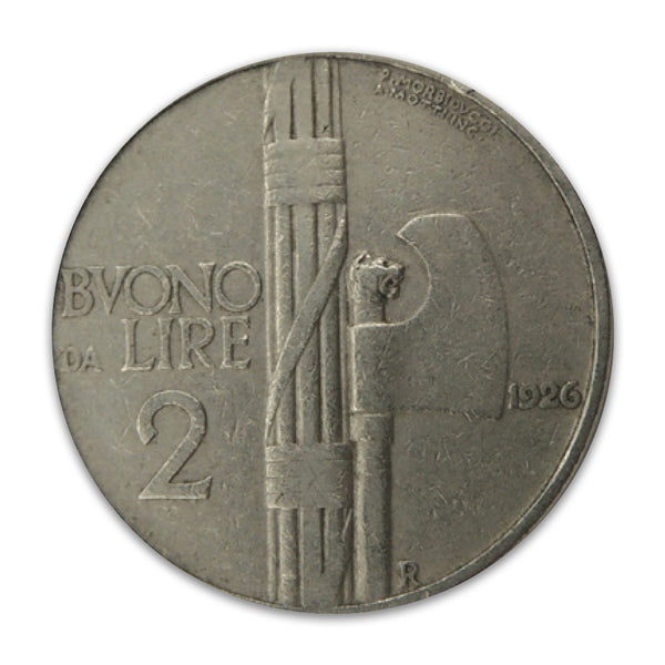 1926 Italy 2 lira. Ket date. F-12