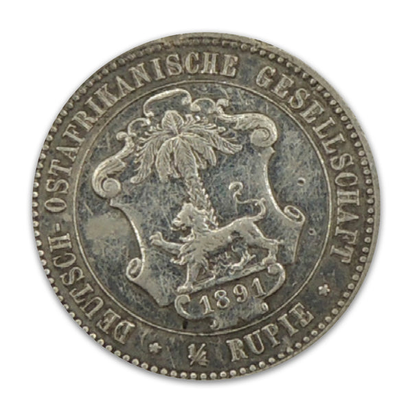 German E.Africa 1891 1/4 Rupie .917AR, KM#3