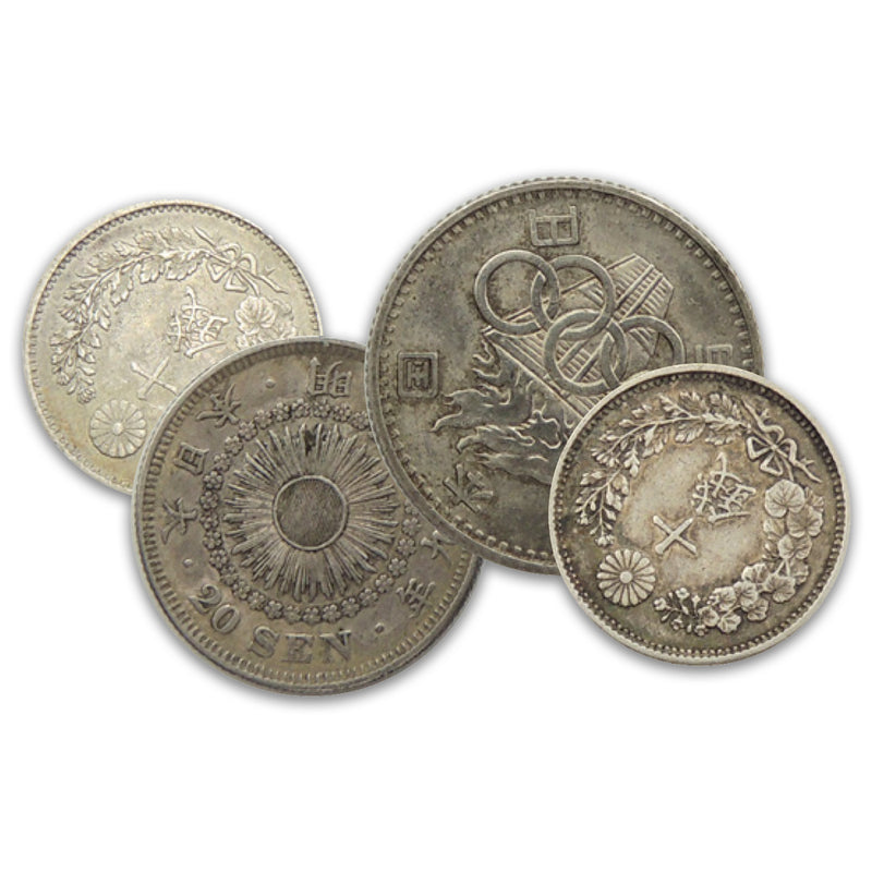Japan, Four attractive silvers from 1887-1964