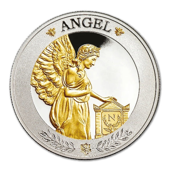 2021 St Helena Napoleon's Angel 1oz Silver Proof Coin with Gold Plate