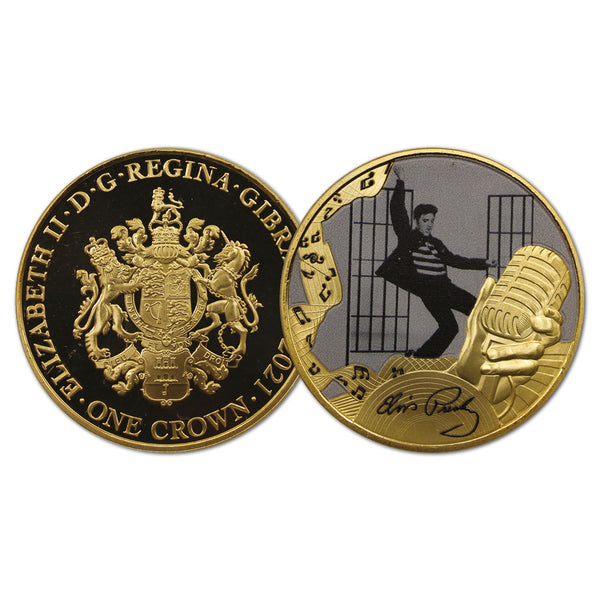 2021 Gibraltar 'Jailhouse Rock' Gold layered Crown Coin