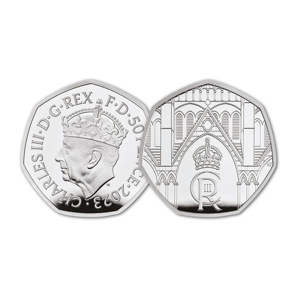 2023 King Charles III Coronation Silver Proof 50p Coin
