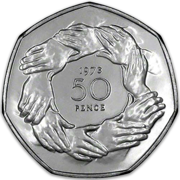 GB 1973 Linked Hands 50p Coin CBN228