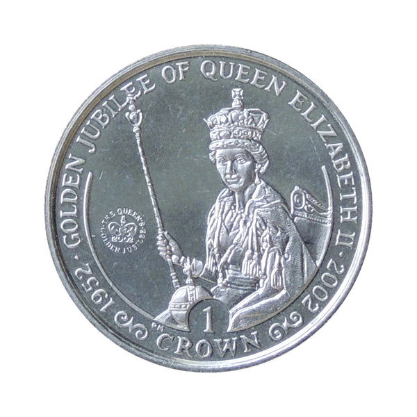 IOM 2002 Queen Golden Jubilee (on throne) Crown