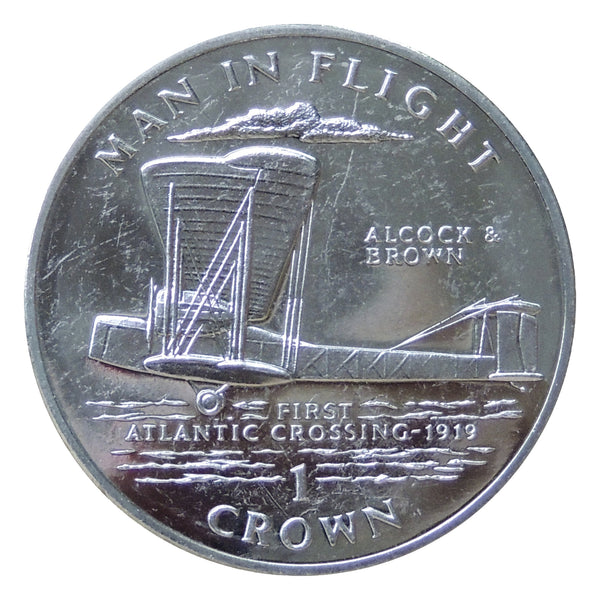 IOM 1994 Man in Flight - Alcock & Brown Crown