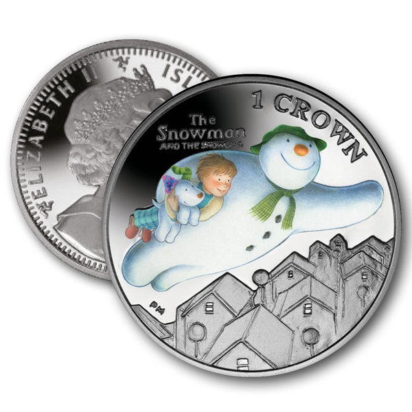 2014 Isle of Man - 'The Snowman and The Snowdog' Colourised Crown Coin CBN817