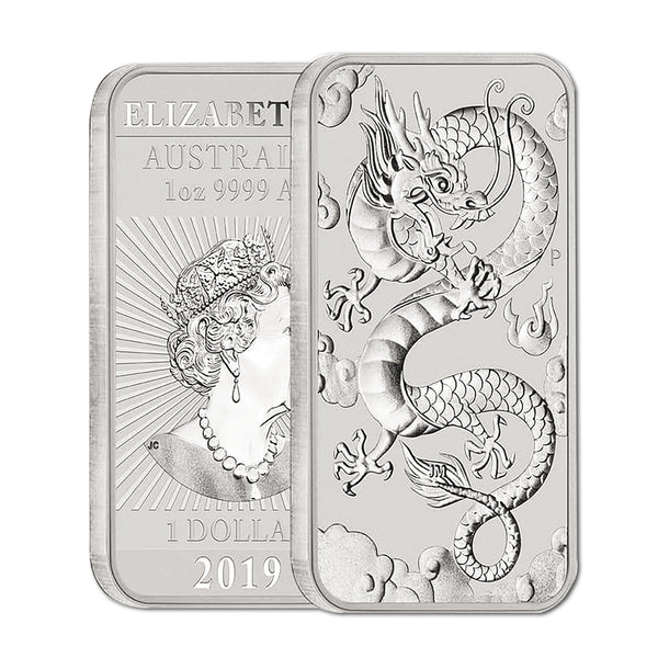 2019 1oz Dragon Rectangular 9999 Silver Coin CBN903A