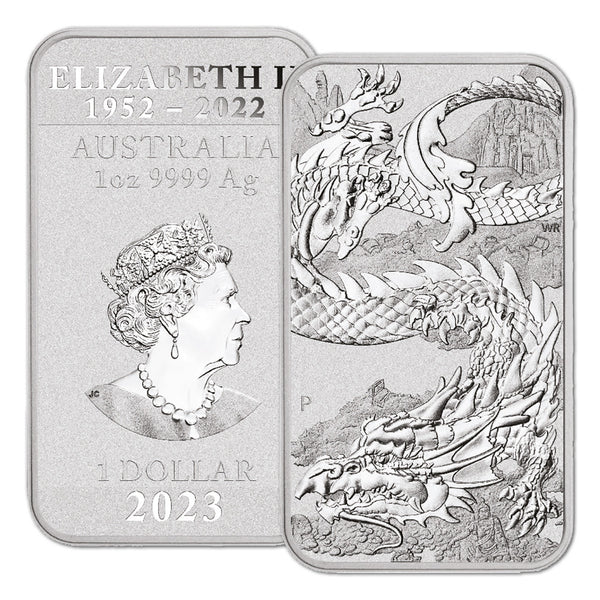 2023 1oz Dragon Rectangular 9999 Silver Coin