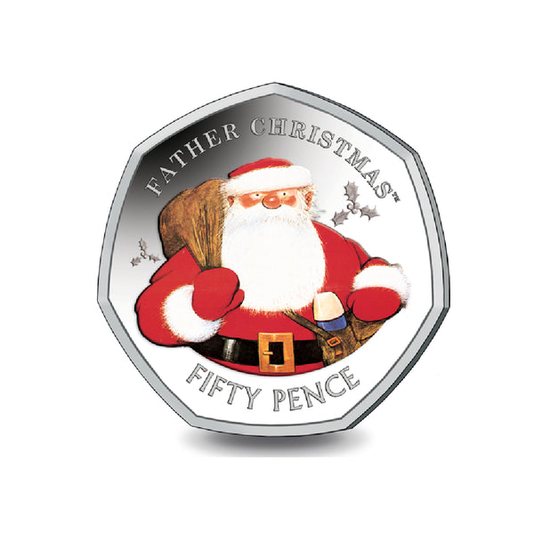 2018 Gibraltar Father Christmas Colourised 50p Coin CBN911A