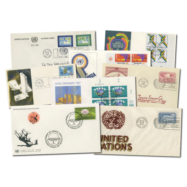 100 Assorted United Nations First Day Covers CLN2590