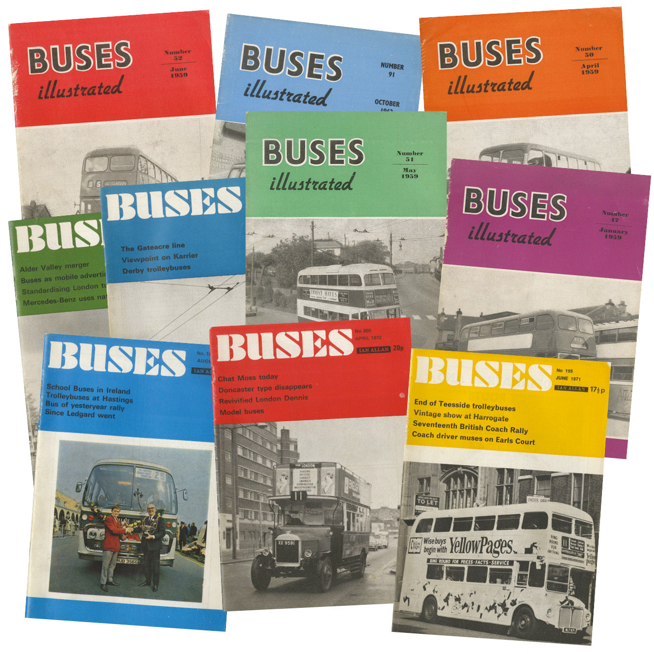 20 Assorted Bus Magazines - Buses / Buses Illustrated