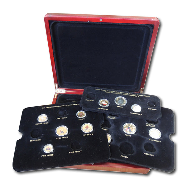 11 Colourised UK coins in presentation box CXC0162