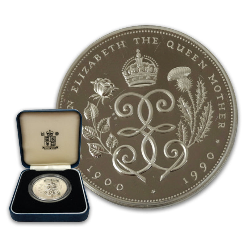 1990 The Queen Mother's 90th Birthday Silver Proof Crown