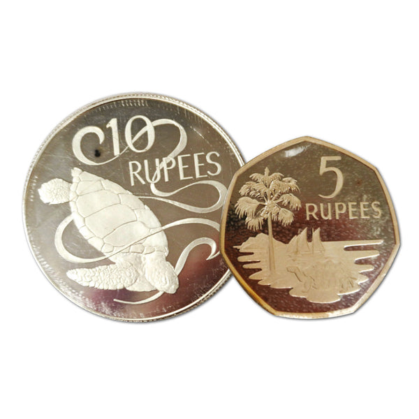 1974 Seychelles 10 & 5 Rupee Proof Set