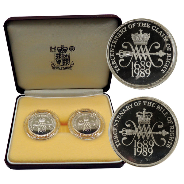 Royal Mint 1989 £2 Silver Proof Piedfort Two-Coin Set CXC0324