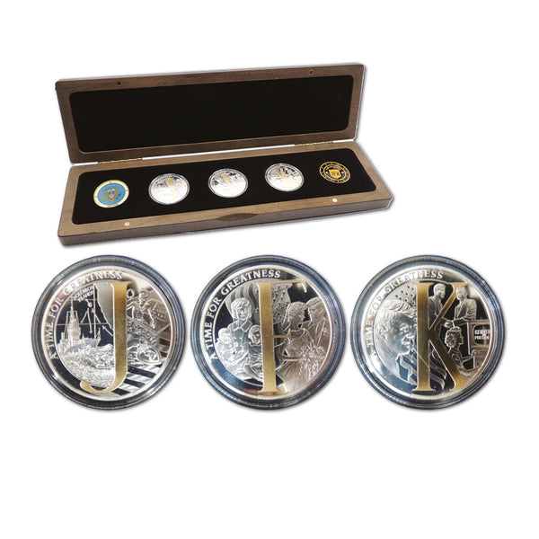 J.F.K. 'The Man Behind the Monogram' Three Coin Set