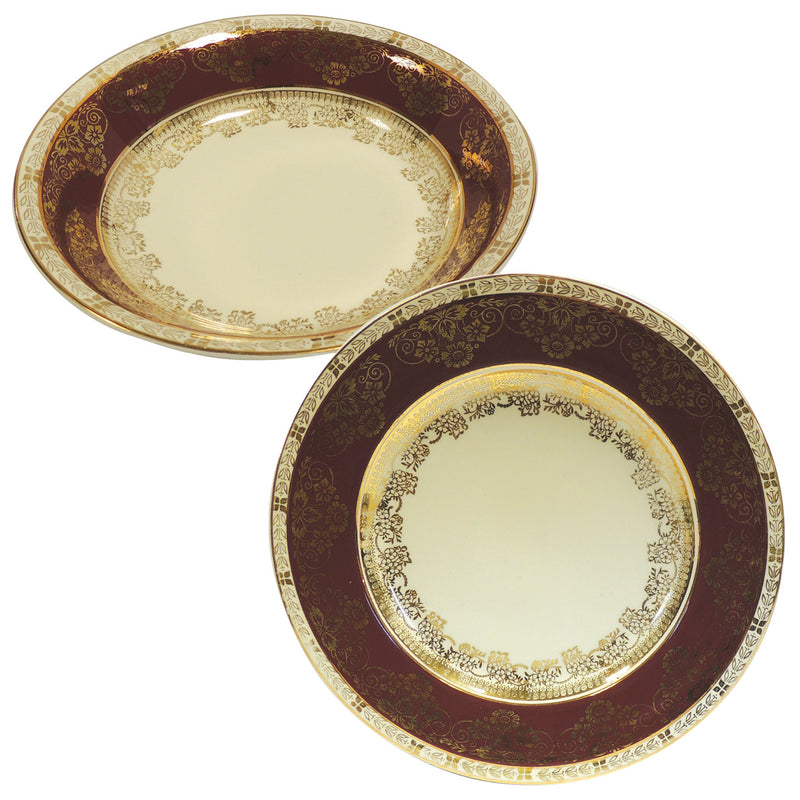 Five Crown Ducal Soup Bowls and Six Dinner Plates CXG0642