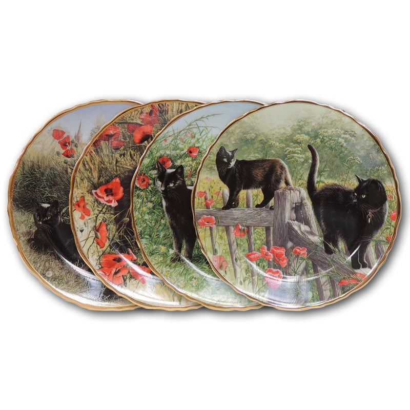 4 Davenport 'It's a Cat's Life'  Porcelain Plates CXG0880