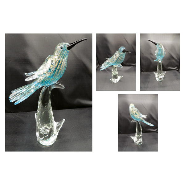 Murano Blue Blackbird Glass Sculpture