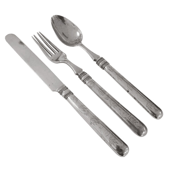 Chinese Silver Fork, Knife and Spoon Set CXH0093
