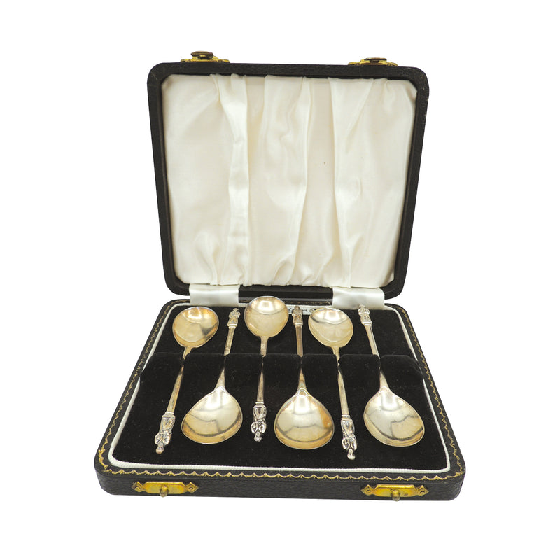 Boxed Set 6 Silver Coffee Spoons CXH0248