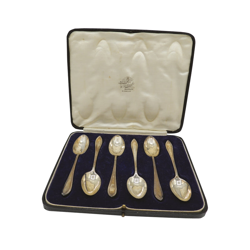 Boxed Set 6 Silver Coffee Spoons CXH0249