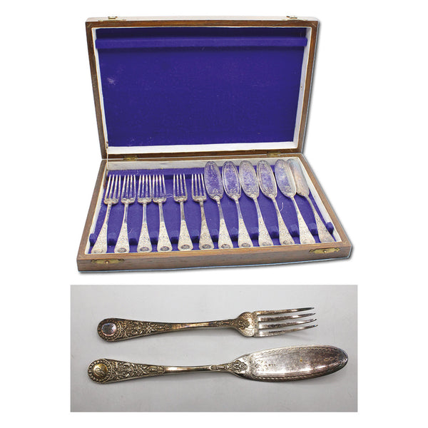 Boxed Set of 6 Fish Knives & Forks