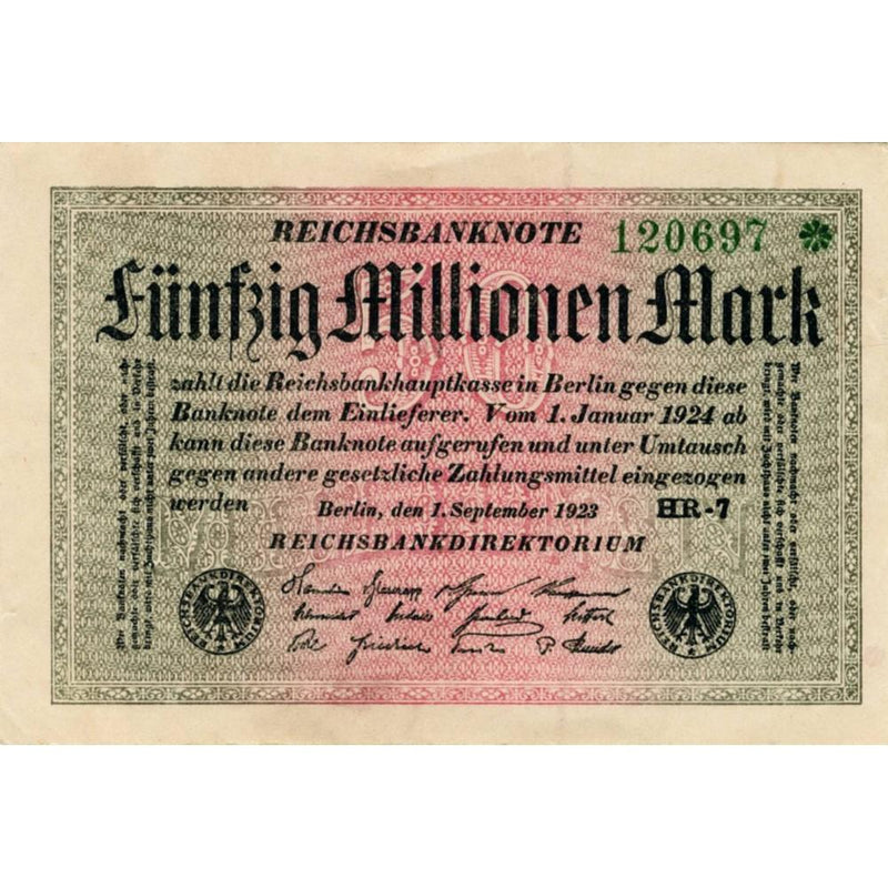 50 Million Mark Reichsbank bank note - 1923