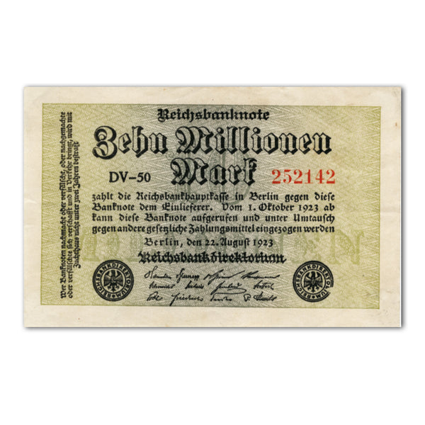 Ten Million Mark Reichsbank Banknote - 1923