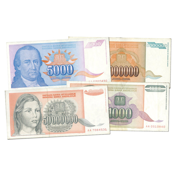 Collection of 25 Mixed Yugoslavian Bank Notes CXN0030