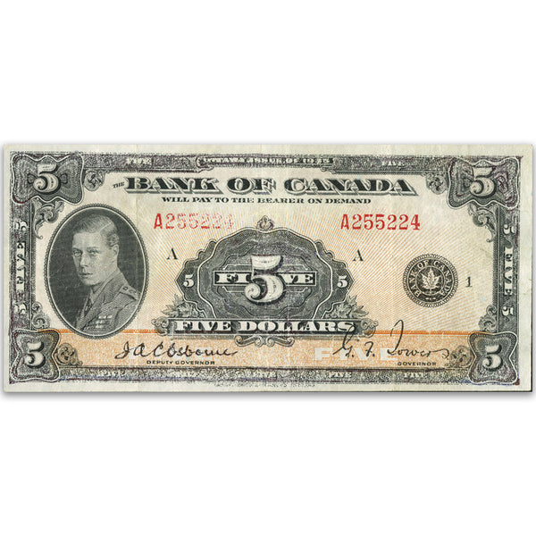 Canada 1935 $5. P42. English. Heavily processed