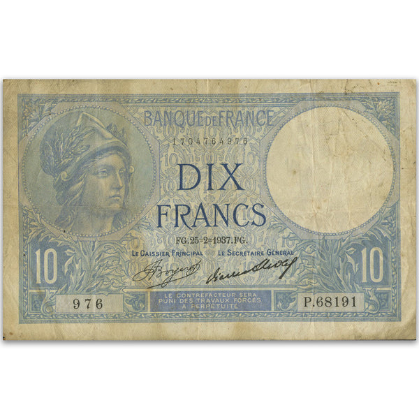 France 1937 10francs. P73e. F-12