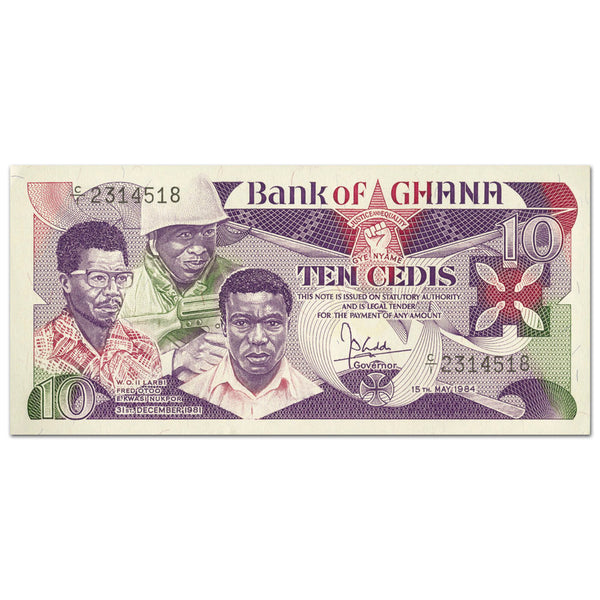 Ghana 1984 10 cedis. P23a. 6 consec. unc.