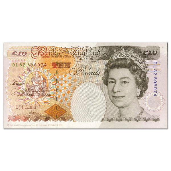 GB 1993-8  £10. Modified column sort note. BE169aUnc