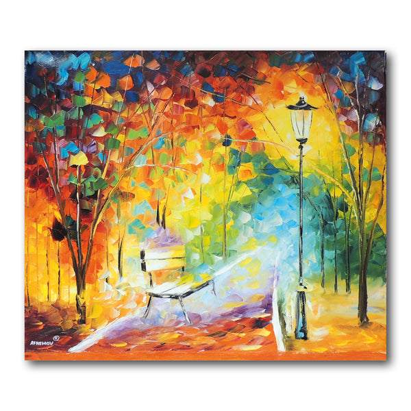 The Bench of Lost Love by Leonid Afremov Painting Recreation. CXP0376