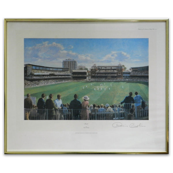 Lords by Alan Fearnley Print Signed by Denis Compton