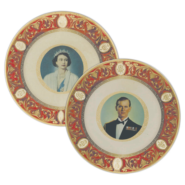 Queen Elizabeth & The Duke of Edinburgh Metal Plates - Set of 2 CXR0285