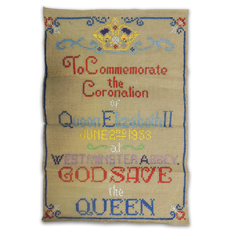 Cross Stitch Sampler - Queen Elizabeth II Coronation 1953
