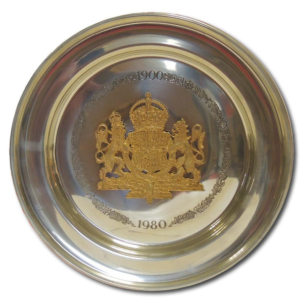 Pewter Plate - The Queen Mother's 80th Birthday CXR0956