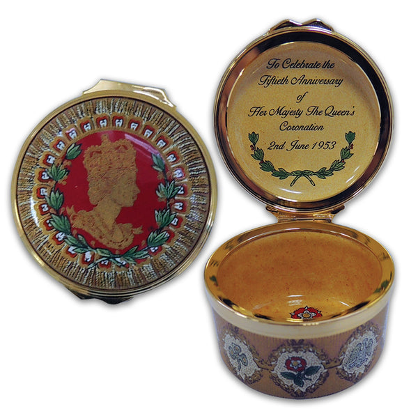 Halcyon Days Coronation 50th Enamel Box