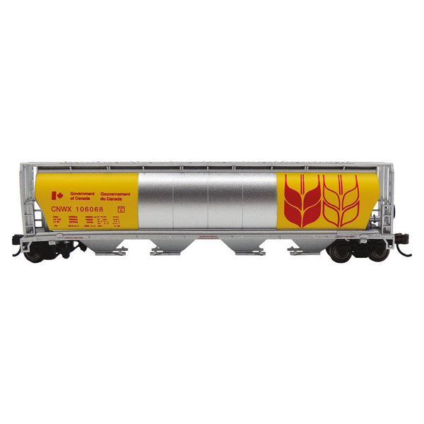 Bachmann N  Canadian 4-Bay Cylindrical Grain Hopper Government of Canada -  Yellow CXT0037