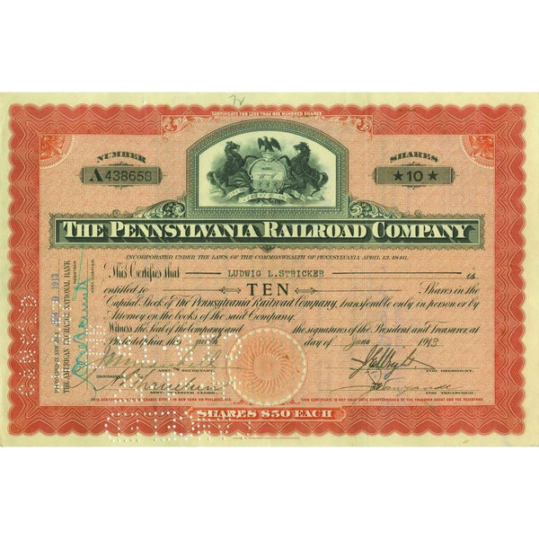 Pennsylvania Railroad Co. Share Certificate CXX0358