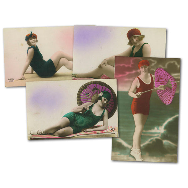 6 Vintage Bathing Belles Postcards CXX0471