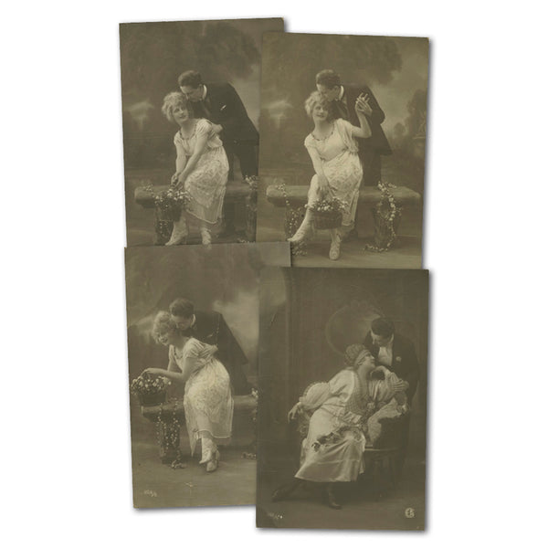 6 Vintage Romance Photograpic Postcards CXX0472